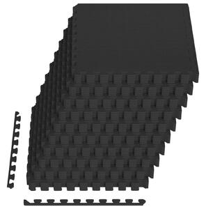 Mata podłogowa do basenu 40 pcs Czarny 14,4 m² Pianka EVA