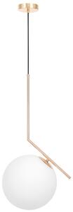 LAMPA WISZĄCA NOWOCZESNA ZŁOTO BIAŁA KULA SORENTO 25 LUMINA DECO