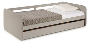 Szare łóżko dziecięce z dodatkowym wysuwanym łóżkiem Marckeric Redona, 90x190 cm