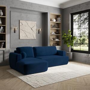 Masseno Narożnik SENTI z funkcją spania i pojemnikiem na pościel Narozniki L, Rozkładana sofa - Niebieski, KRONOS 09