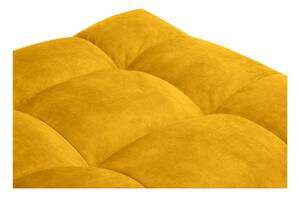 Żółty aksamitny puf Windsor & Co Sofas Vesta