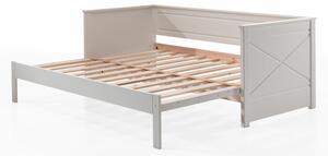 Białe wysuwane łóżko dziecięce Vipack Pino, 90/180x200 cm
