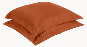 Komplet poszewek na poduszki z satyny bawełnianej Terracotta, 2 elem