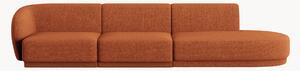 Sofa modułowa z szezlongiem z szenilu Lionel (4-osobowa), S 311 cm