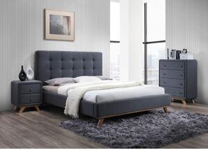 Łóżko tapicerowane MELISSA 160 x 200 cm szare