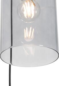 Nowoczesna lampa wisząca mosiężna z przydymionym szkłem 3-punktowa - Vidra Oswietlenie wewnetrzne
