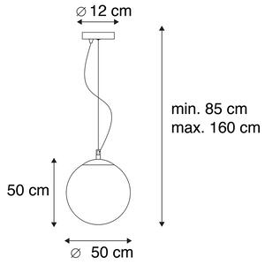 Skandynawska lampa wisząca mleczne szkło 50cm - Ball Oswietlenie wewnetrzne