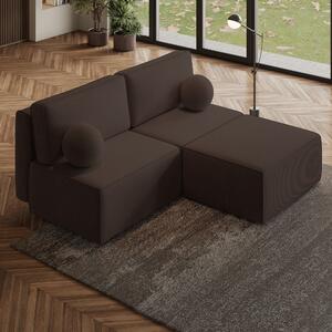 Masseno Narożnik VARNA z funkcją spania i pojemnikiem na pościel Narozniki L, Rozkładana sofa - Brązowy, POSO 06