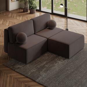 Masseno Narożnik VARNA z funkcją spania i pojemnikiem na pościel Narozniki L, Rozkładana sofa - Brązowy, MONOLITH 29
