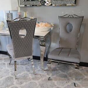 Krzesło glamour Luxury Grey - krzesło tapicerowane szare