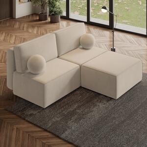 Masseno Narożnik VARNA z funkcją spania i pojemnikiem na pościel Narozniki L, Rozkładana sofa - Kremowy, MONOLITH 04