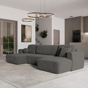 Masseno Narożnik SENTUM z funkcją spania i pojemnikiem na pościel Narozniki U, Rozkładana sofa - Szary, KRONOS 15
