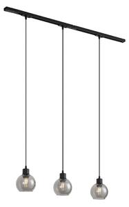Nowoczesny system szynowy czarny z 3 lampami wiszącymi 1-fazowy - Iconic Lava