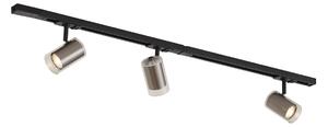 Nowoczesny system szynowy czarny z 3 reflektorami w kolorze gunmetal 1-fazowy - Iconic Lloyd