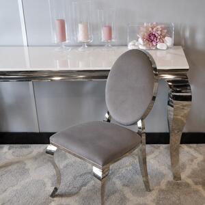 Krzesło Ludwik II glamour Dark Grey - krzesło tapicerowane szare