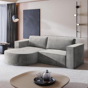 Masseno Narożnik SORELA z funkcją spania i pojemnikiem na pościel Narozniki L, Rozkładana sofa - Jasnoszary, MONOLITH 84
