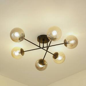 Lampa sufitowa Isamer Lindby, możliwość ściemniania, czarny, salon / jadalnia, metal, nowoczesny
