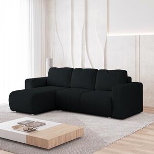 Masseno Narożnik RINOVA z funkcją spania i pojemnikiem na pościel Narozniki L, Rozkładana sofa - Czarny, QUELLE 100