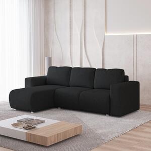 Masseno Narożnik RINOVA z funkcją spania i pojemnikiem na pościel Narozniki L, Rozkładana sofa - Czarny, NEVE 100
