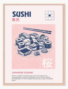 Ręcznie wykonany oprawiony druk cyfrowy Sushi