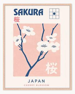 Ręcznie wykonany oprawiony druk cyfrowy Sakura