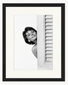 Ręcznie wykonana oprawiona fotografia Sophia Loren