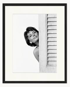 Ręcznie wykonana oprawiona fotografia Sophia Loren