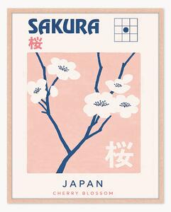 Ręcznie wykonany oprawiony druk cyfrowy Sakura