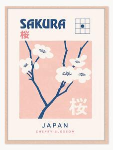 Ręcznie wykonany oprawiony druk cyfrowy Sakura