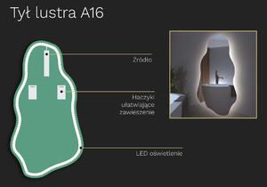 Organiczne LED lustro do łazienki z oświetleniem A16 32x60