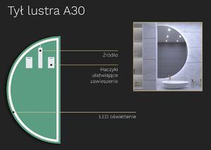 Nietypowe LED lustro do łazienki z oświetleniem A30 50x10