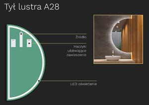 Nietypowe LED lustro do łazienki z oświetleniem A28 50x10