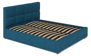Łóżko 180x200 Tapicerowane Como + Pojemnik Welur Lazurowe ( Outlet K-113 )