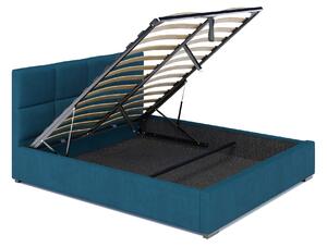 Łóżko 180x200 Tapicerowane Como + Pojemnik Welur Lazurowe (Outlet K-102)