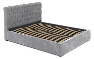 Łóżko 180x200 Tapicerowane Ancona + Pojemnik Szare Welur ( Outlet K-114 )