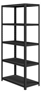 Regał metalowy do garażu SAM, 900 x 1830 x 450 mm, All Black: czarny