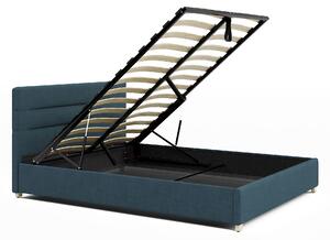 Łóżko 180x200 Tapicerowane Monza + Pojemnik Sawana Lazurowe ( Outlet K-139)