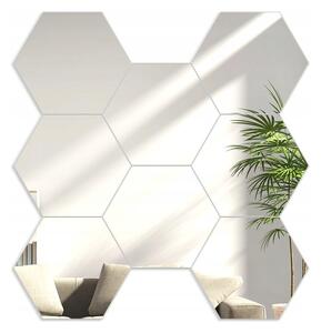 Lustro Ścienne Złote w Kształcie Hexagonu Hexagon Lustro Silver 8 Sztuk