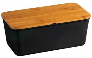 Kesper 58091 Chlebak z deską do krojenia, czarny, 34 x 14 x 18 cm