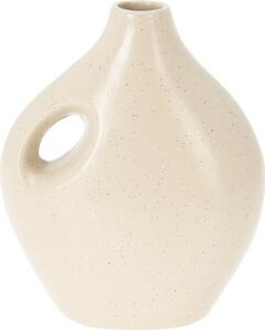 Porcelanowy wazon Rhonda kremowy, 16 x 20 x 8,5 cm