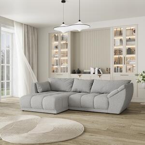 Masseno Narożnik ORENTI z funkcją spania i pojemnikiem na pościel Narozniki L, Rozkładana sofa - Jasnoszary, QUELLE 83
