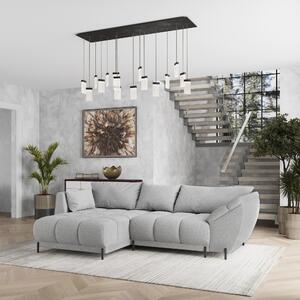 Masseno Narożnik VESTANO z funkcją spania i pojemnikiem na pościel Narozniki L, Rozkładana sofa - Jasnoszary, QUELLE 83