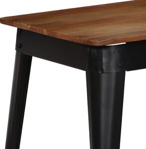 Stół do jadalni z litego drewna akacjowego i stali, 120x60x76cm