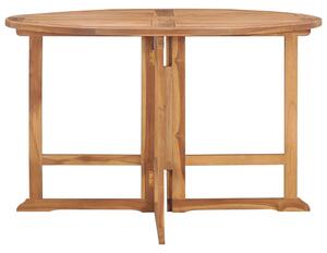 Składany stół ogrodowy, Ø120x75 cm, lite drewno tekowe