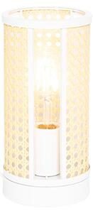 Oosterse tafellamp wit met rotan 12 cm - Akira Oswietlenie wewnetrzne