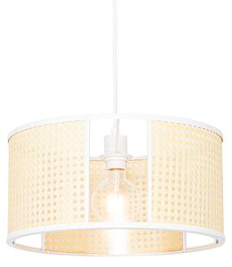 Oosterse hanglamp wit met rotan 40 cm - Akira Oswietlenie wewnetrzne