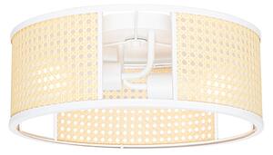 Oosterse plafondlamp wit met rotan 40 cm - Akira Oswietlenie wewnetrzne