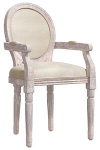 Krzesło stołowe, beżowe, 54x56x96,5 cm, lniane