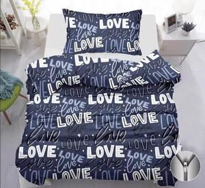 Pościel bawełniana TRUE LOVE niebieska Rozmiar pościeli: 70 x 90 cm | 140 x 200 cm