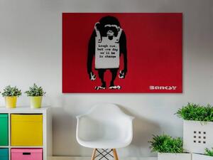 Banksy - Małpa - nowoczesny obraz na płótnie - 120x80 cm